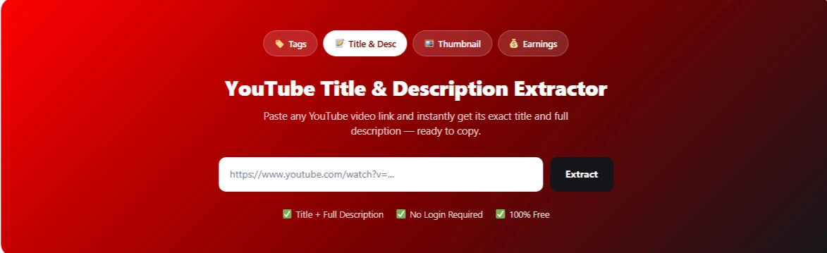 YouTube Title & Description Extractor