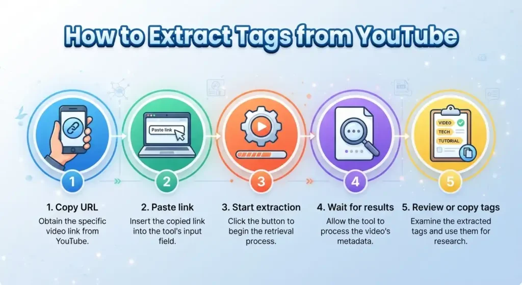 Steps for extracting tags from a YouTube video